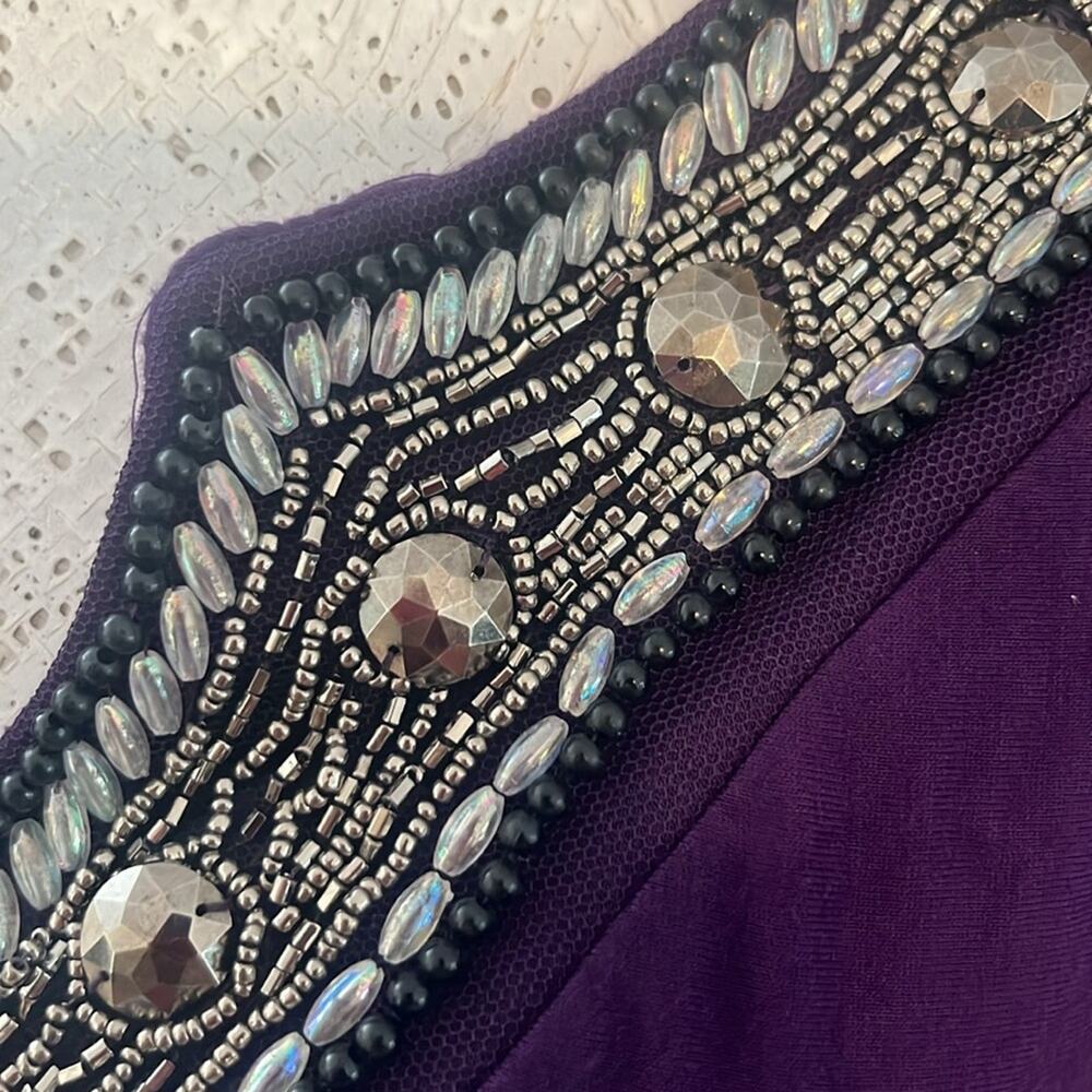 Purple blouse with Beautifully embellished collar 🎉 - Picture 4 of 4